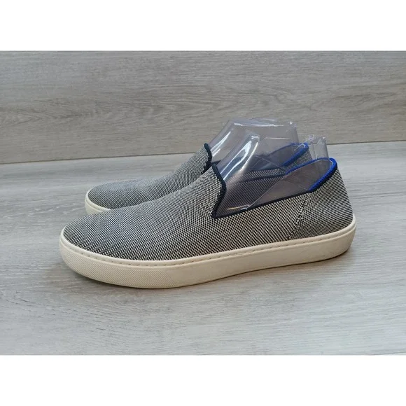 Rothy's The Sneaker Slip On Shoes Womens 9.5 Black White Knit Comfort Loafers - Picture 3 of 10